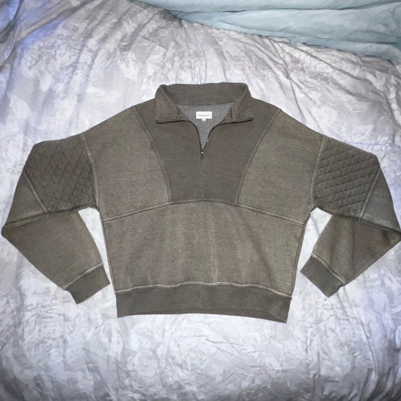 Sage Green Cropped Quarter Zip - Picture 4 of 10